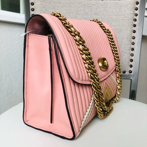 Gorgeous COACH Pink Quilted Leather Shoulder Bag - Picture 5 of 15